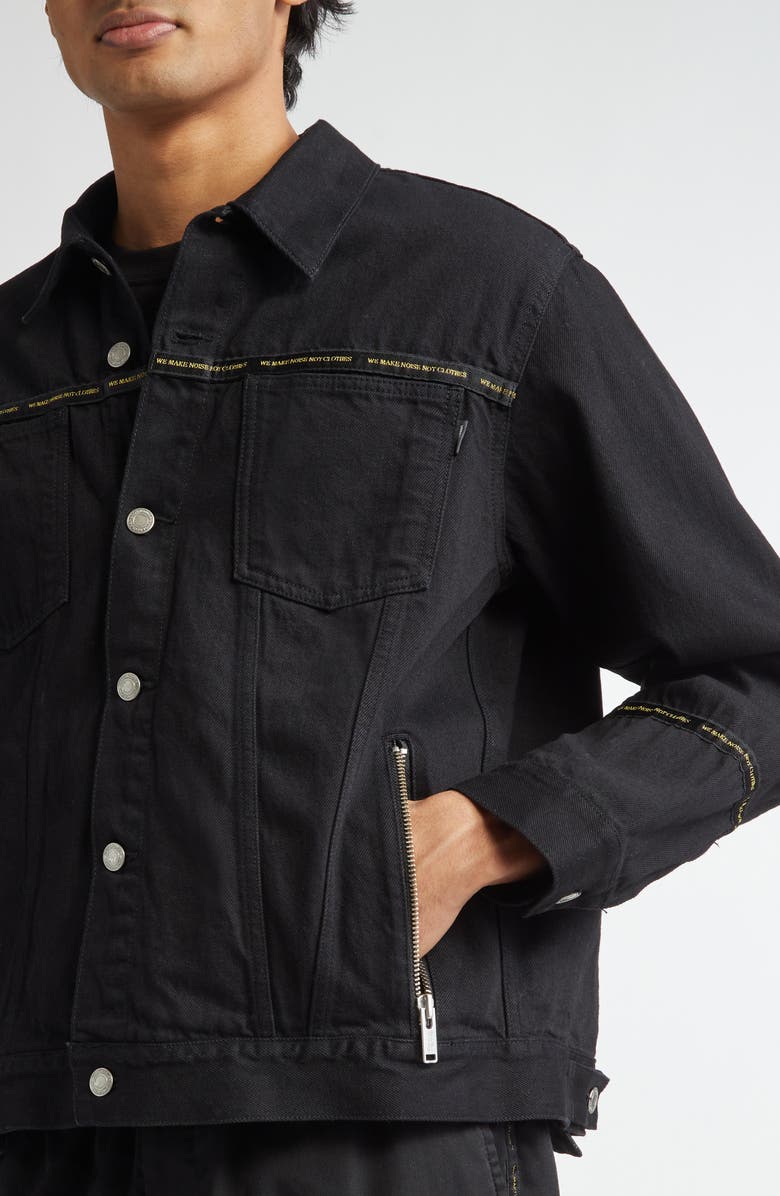 Undercover Embroidered Tape Trucker Jacket, Alternate, color,