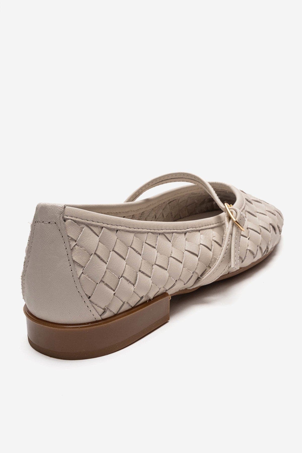 Forever & Always Shoes Yevora Leather Woven Strap Ballet Flat, Alternate, color, Cream