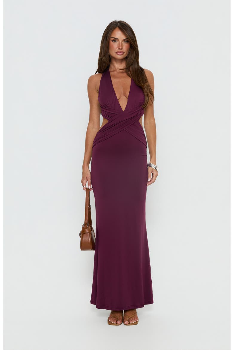 Bambia Cutout Sleeveless Gown, Alternate, color, PURPLE