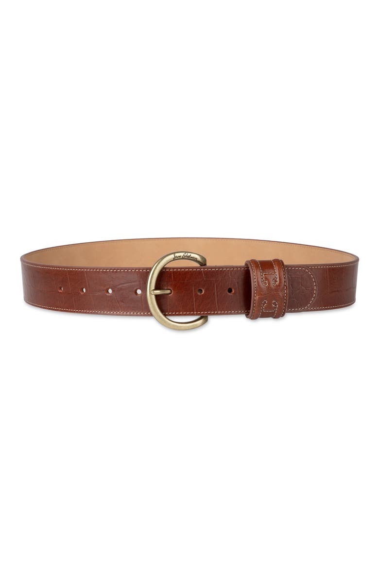 Rounded Buckle Belt, Main, color, TAN CROC