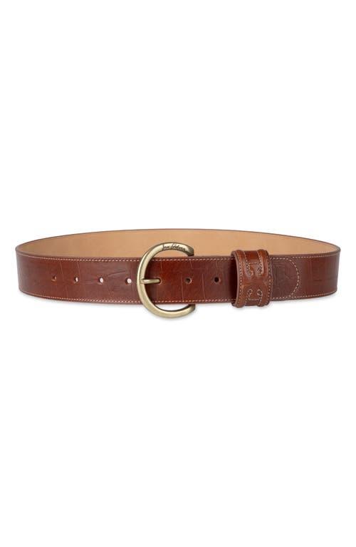 Sam Edelman Rounded Buckle Belt in Tan Croc 