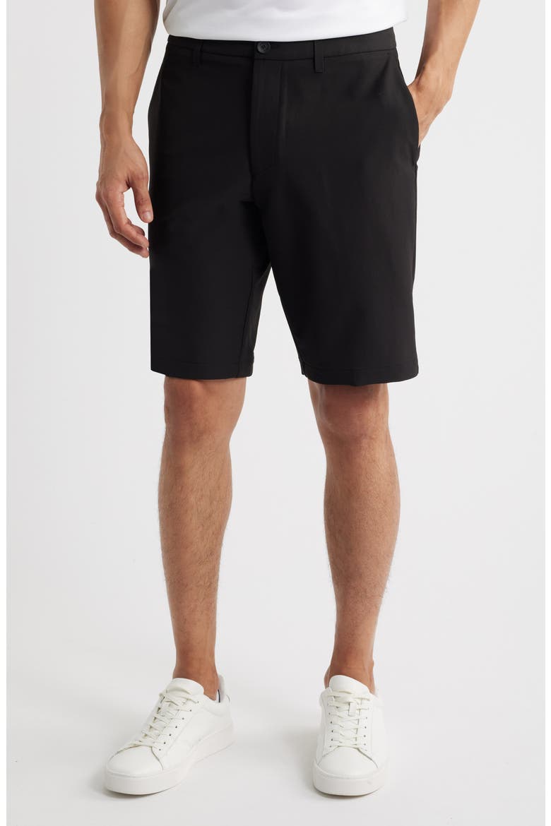 Commuter Slim Fit Performance Shorts, Main, color, BLACK