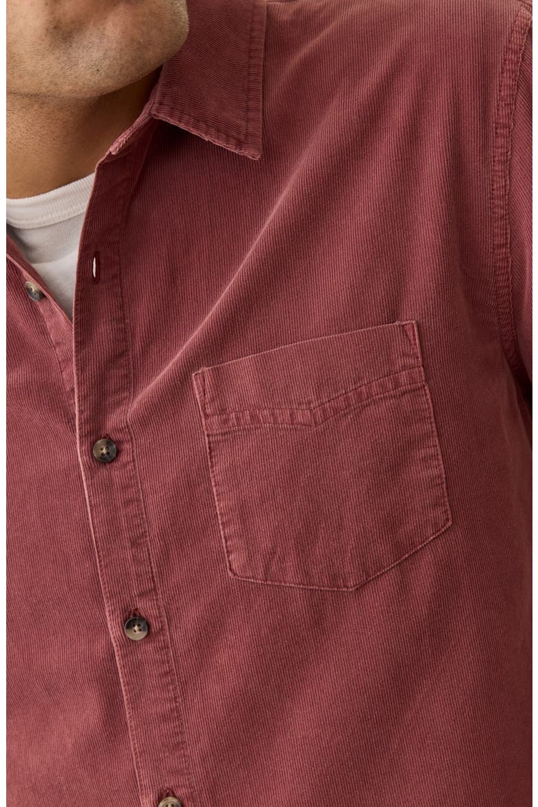 Lightweight Corduroy Button-Up Shirt, Alternate, color, AUBURN