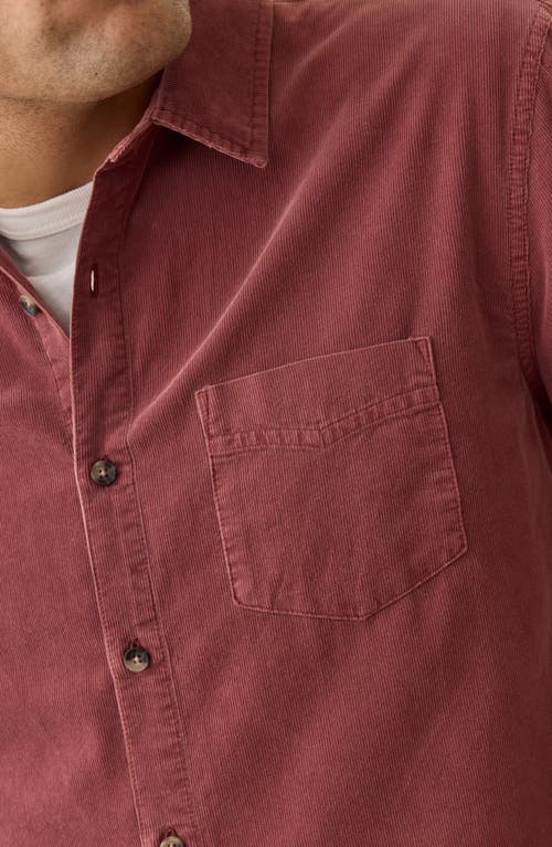 Marine Layer Lightweight Corduroy Button-up Shirt In Red