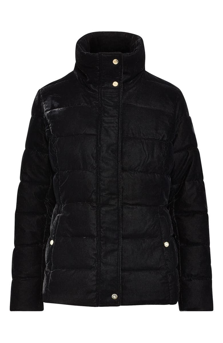Lauren Ralph Lauren Velvet Puffer Jacket, Alternate, color, 