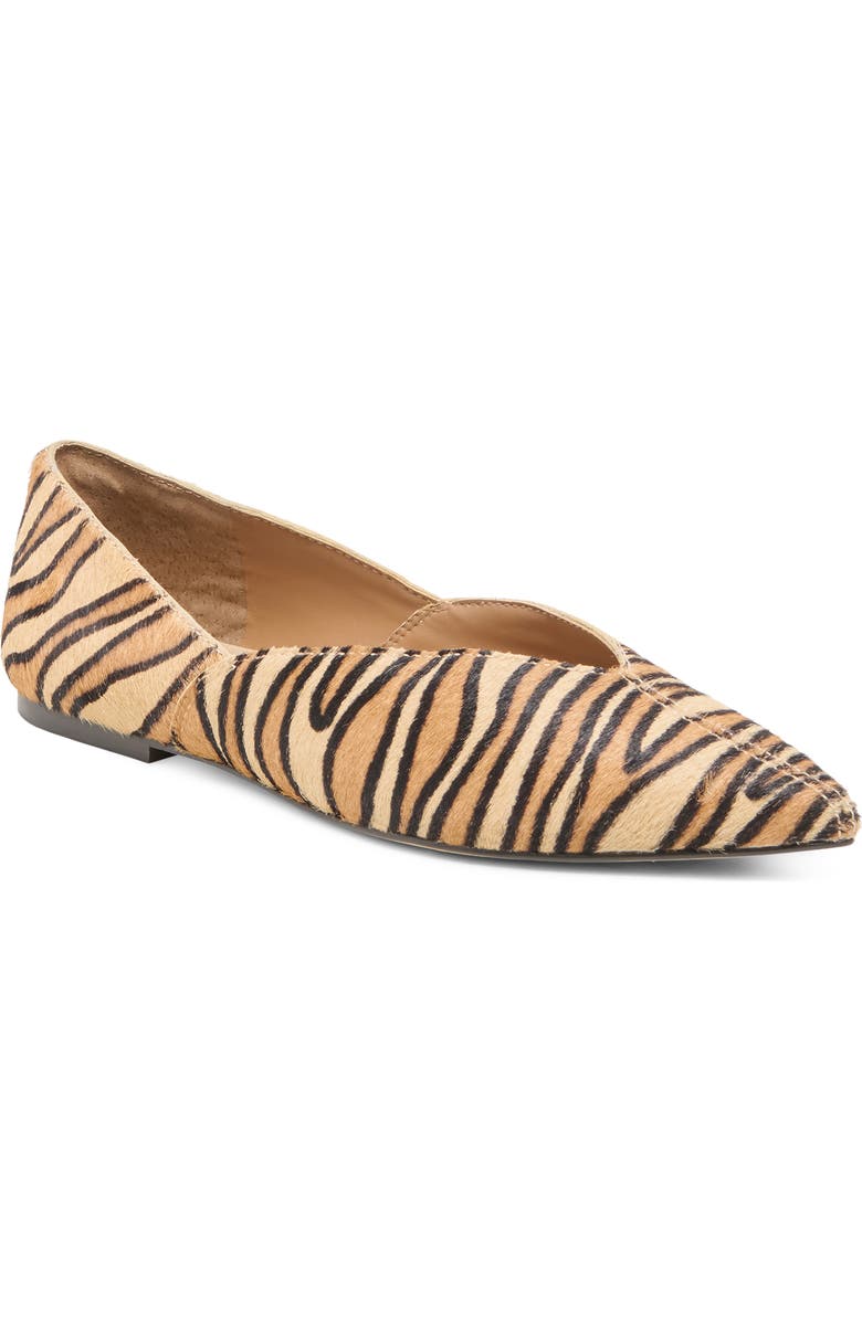 Dolce Vita Gema Genuine Calf Hair Pointed Toe Flat, Main, color, Tiger Calf Hair
