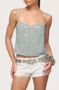 EDIKTED Beaded Sequin Chiffon Camisole