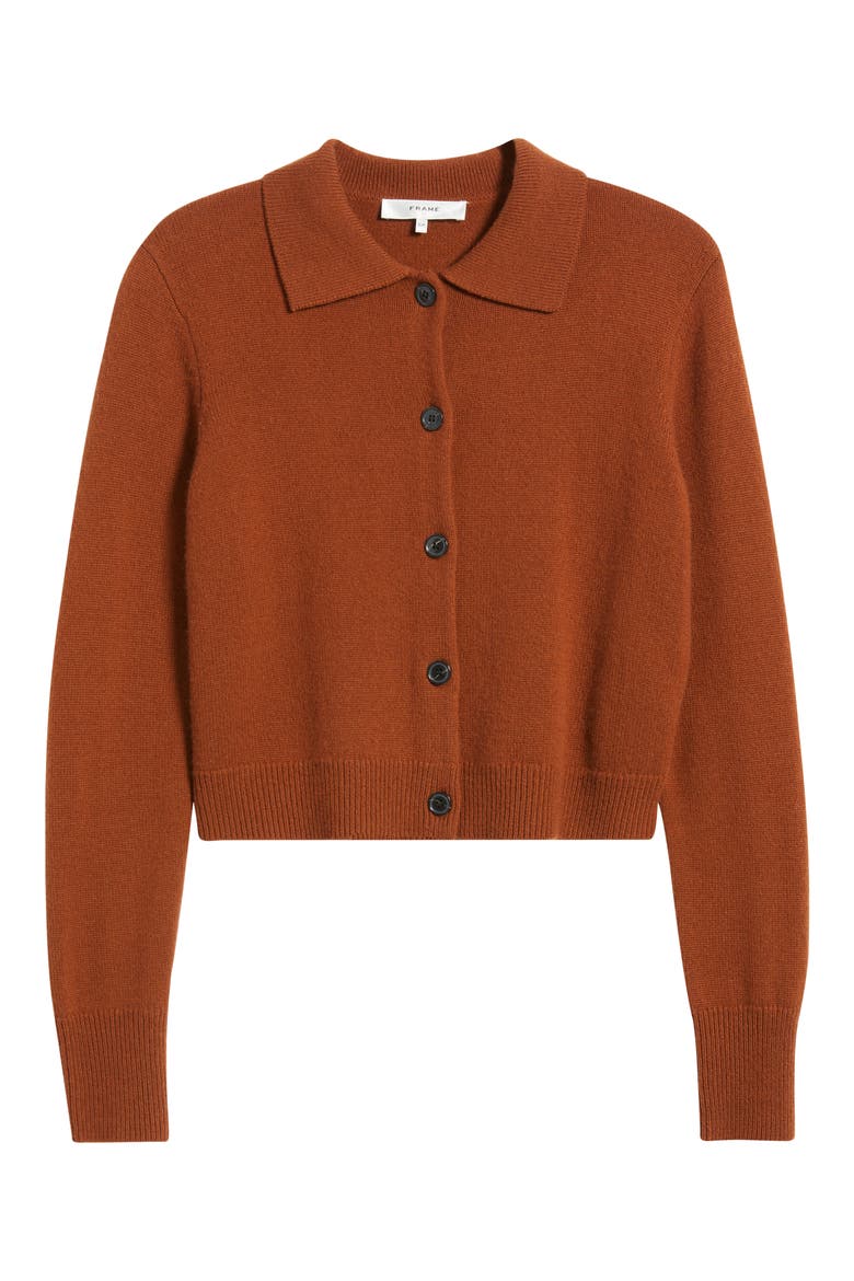 Cashmere Shrunken Cardigan, Alternate, color, CHESTNUT
