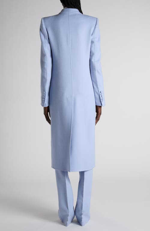 Tom Ford Double Face Light Wool Blend Double Breasted Coat In Blue