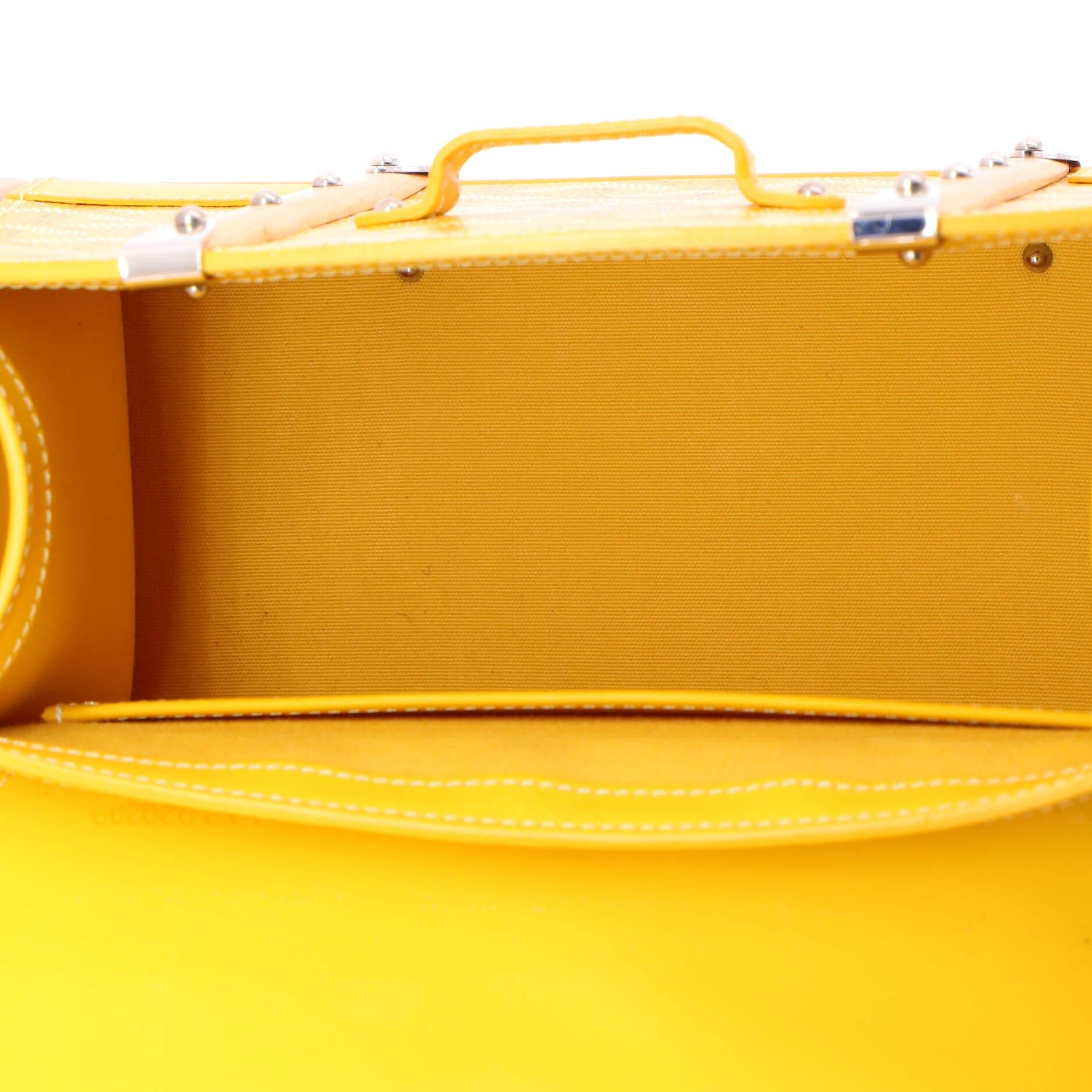 Pre-Owned Goyard Structured Saigon Top Handle Bag Coated Canvas with Leather Mini, Alternate, color, 