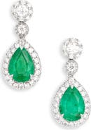 VALANI ATELIER Emerald & Pavé Diamond Drop Earrings