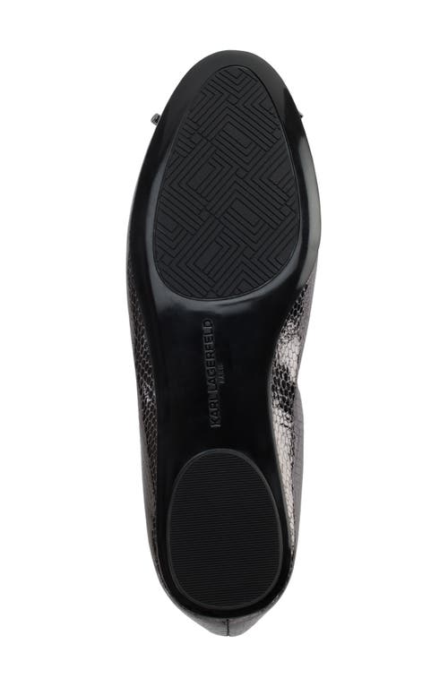Karl Lagerfeld Paris Velma Snakeskin Embossed Ballet Flat
