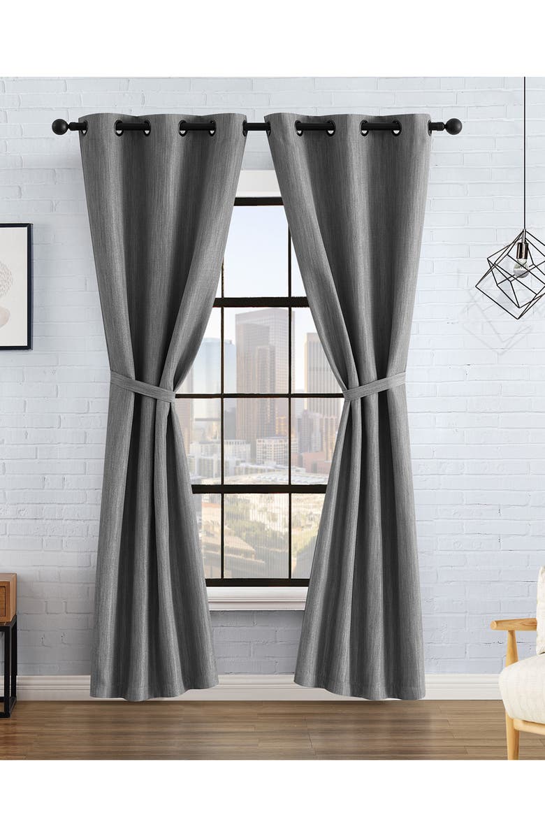 Lucky Brand Solana Thermal Set of 2 Curtain Panels, Alternate, color,