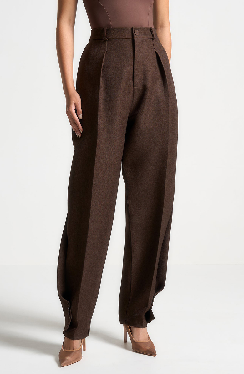 Manière De Voir Sophie Twist Leg Tailored Trousers, Alternate, color, Brown