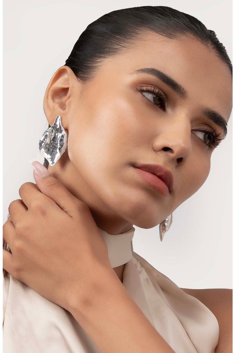 Noa Earrings, Alternate, color, SILVER PLATED