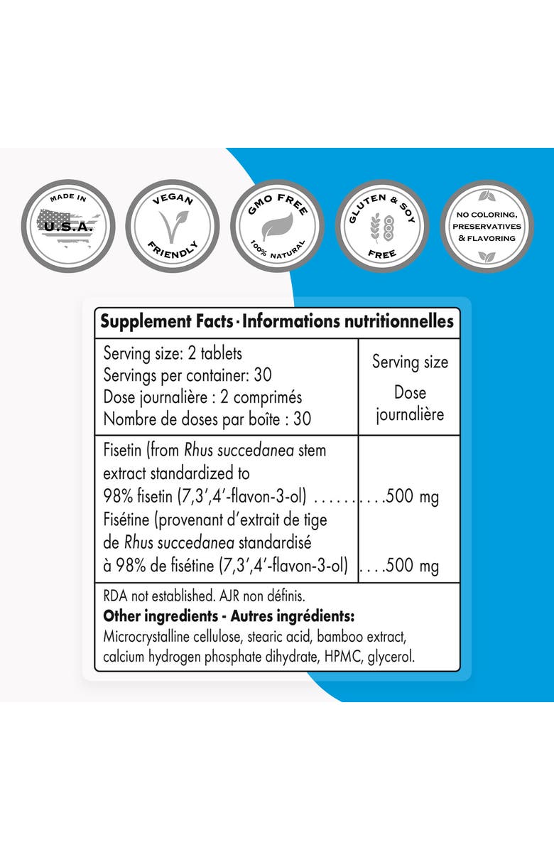 SuperSmart Fisetin 500mg per Day, Alternate, color,
