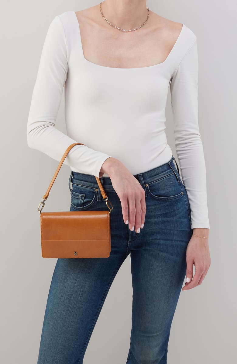 HOBO Jill Leather Phone Crossbody Bag, Alternate, color, Natural