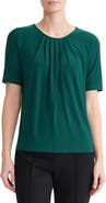 KASPER Pleated Neck Top