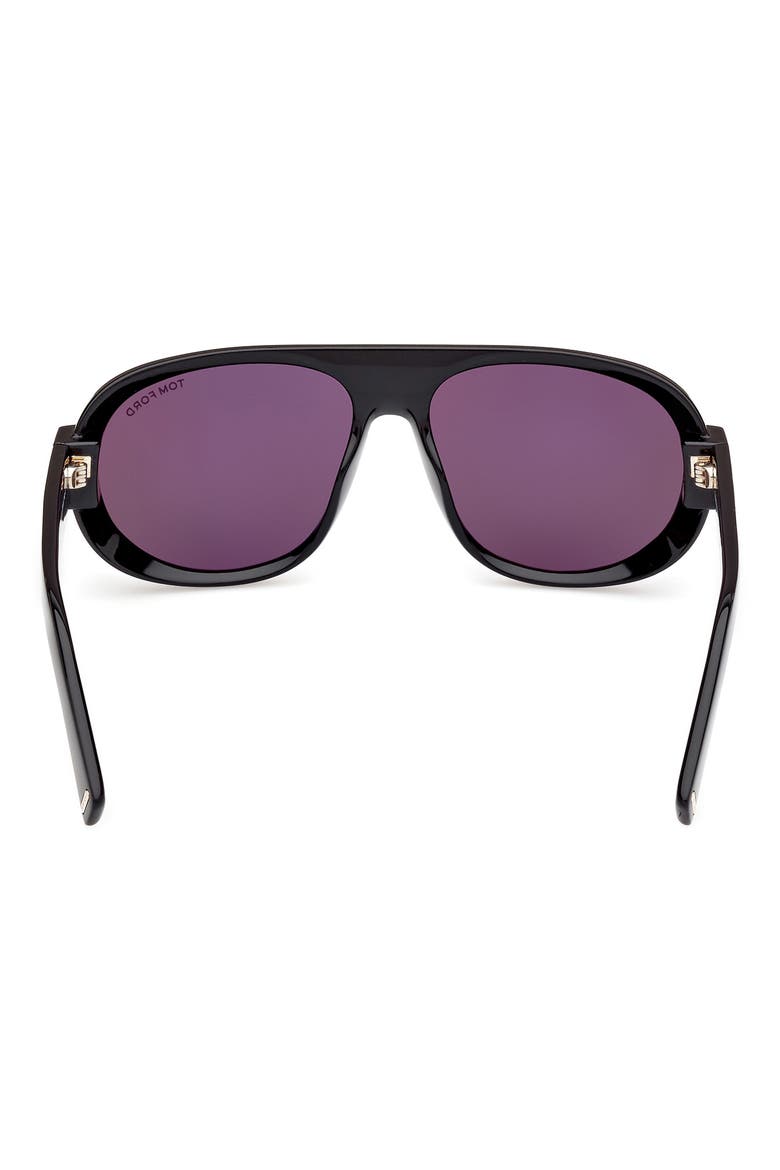 Blake 59mm Pilot Sunglasses, Alternate, color, SHINY BLACK / SMOKE