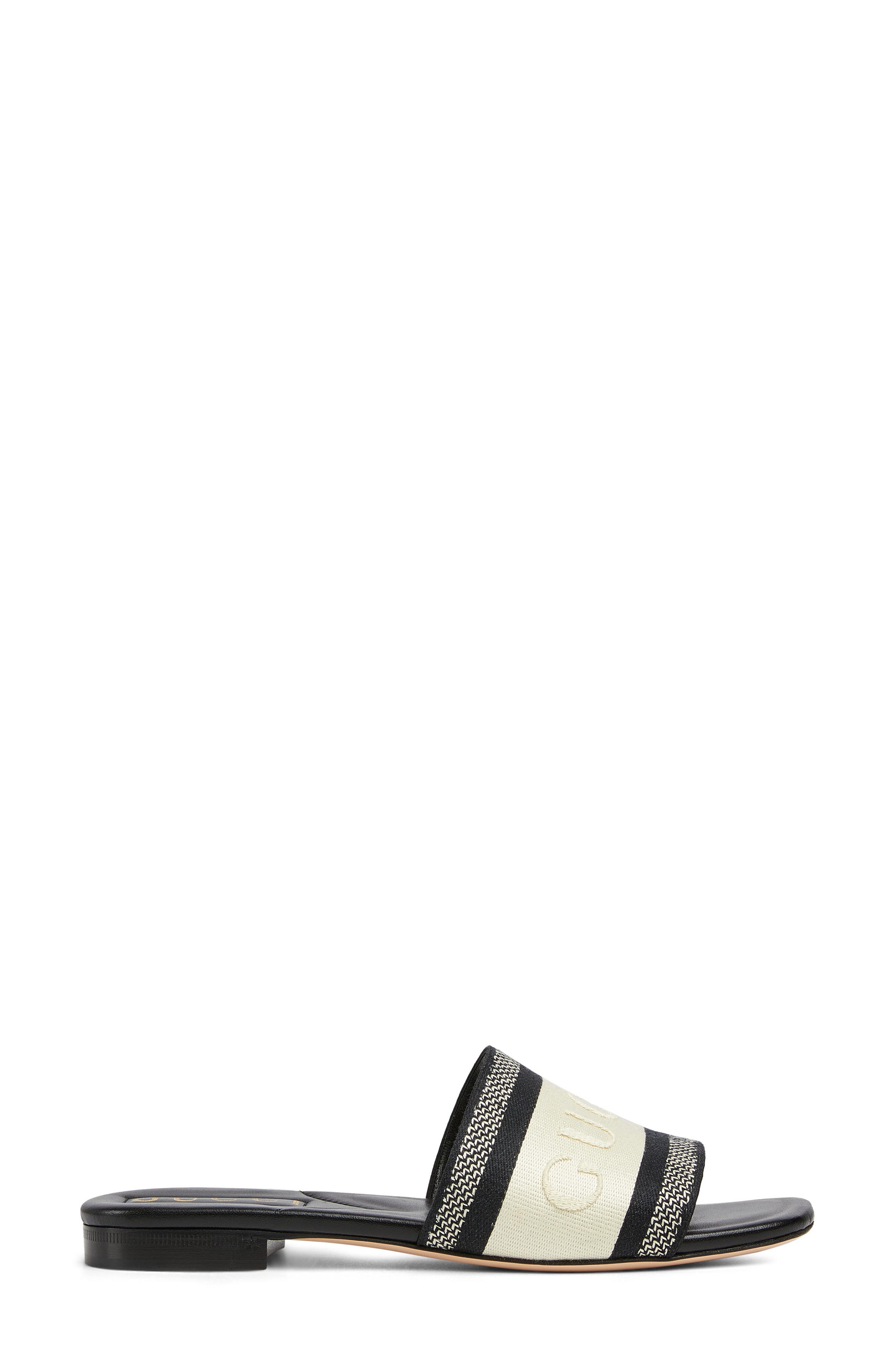 Gucci Jane Slide Sandal, Alternate, color, 8843 Black-White/ Black