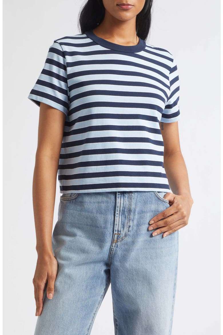 The Boxy T-Shirt, Main, color, CHAMBRAY STRIPE