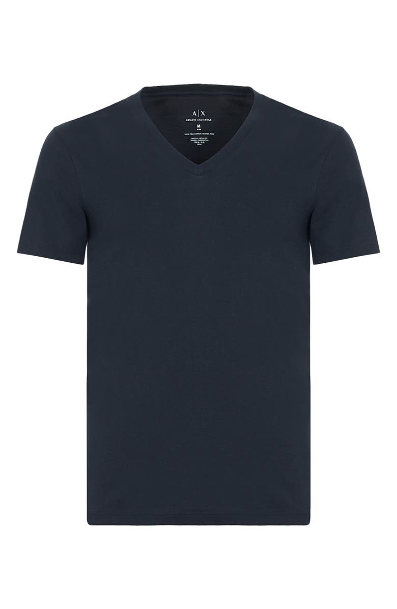 Armani Exchange Navy V-Neck T-Shirt, Alternate, color,