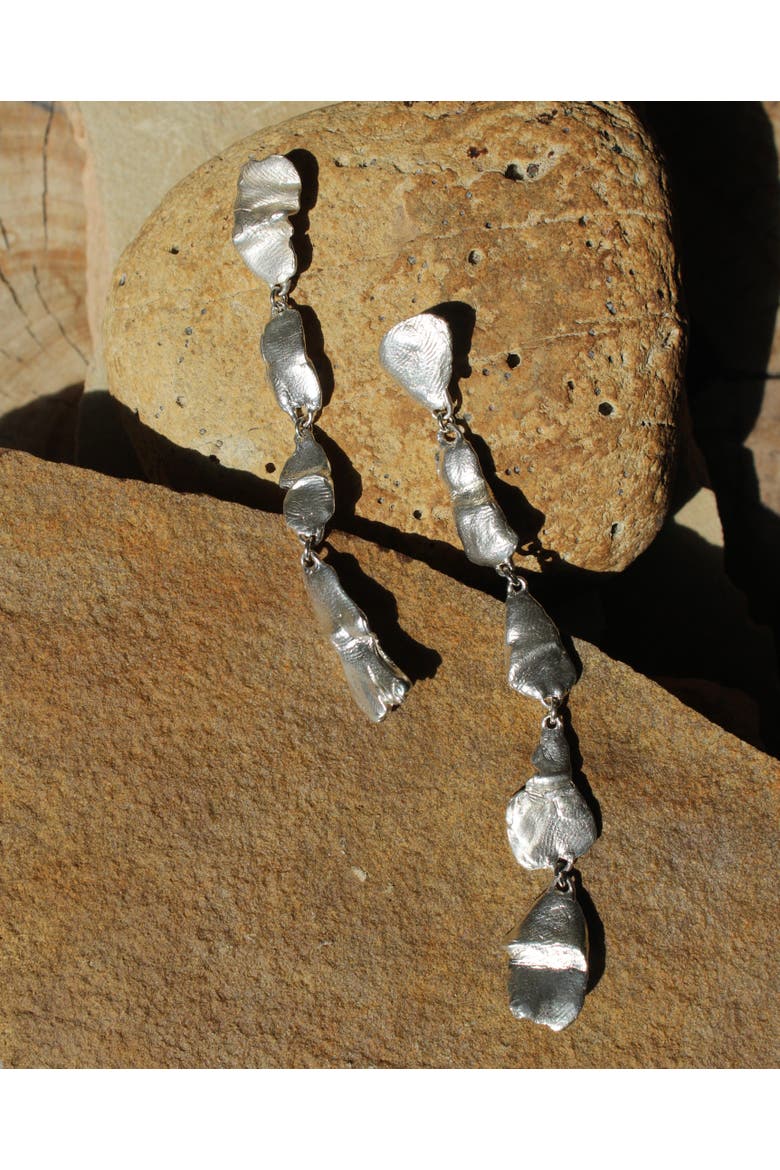 Hyades Silver Drop Earrings, Alternate, color, Sterling Silver