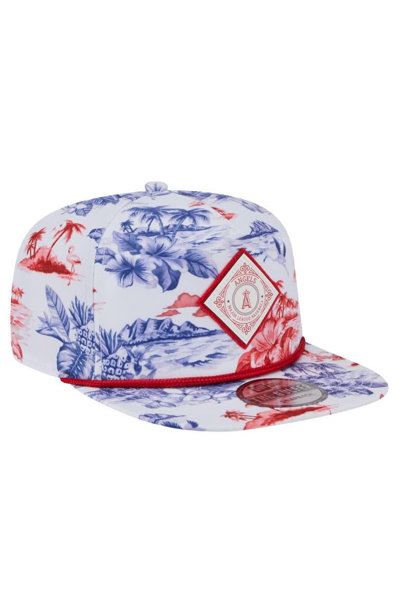 New Era Men's New Era White Los Angeles Angels Printed Island Golfer Snapback Hat, Alternate, color, White