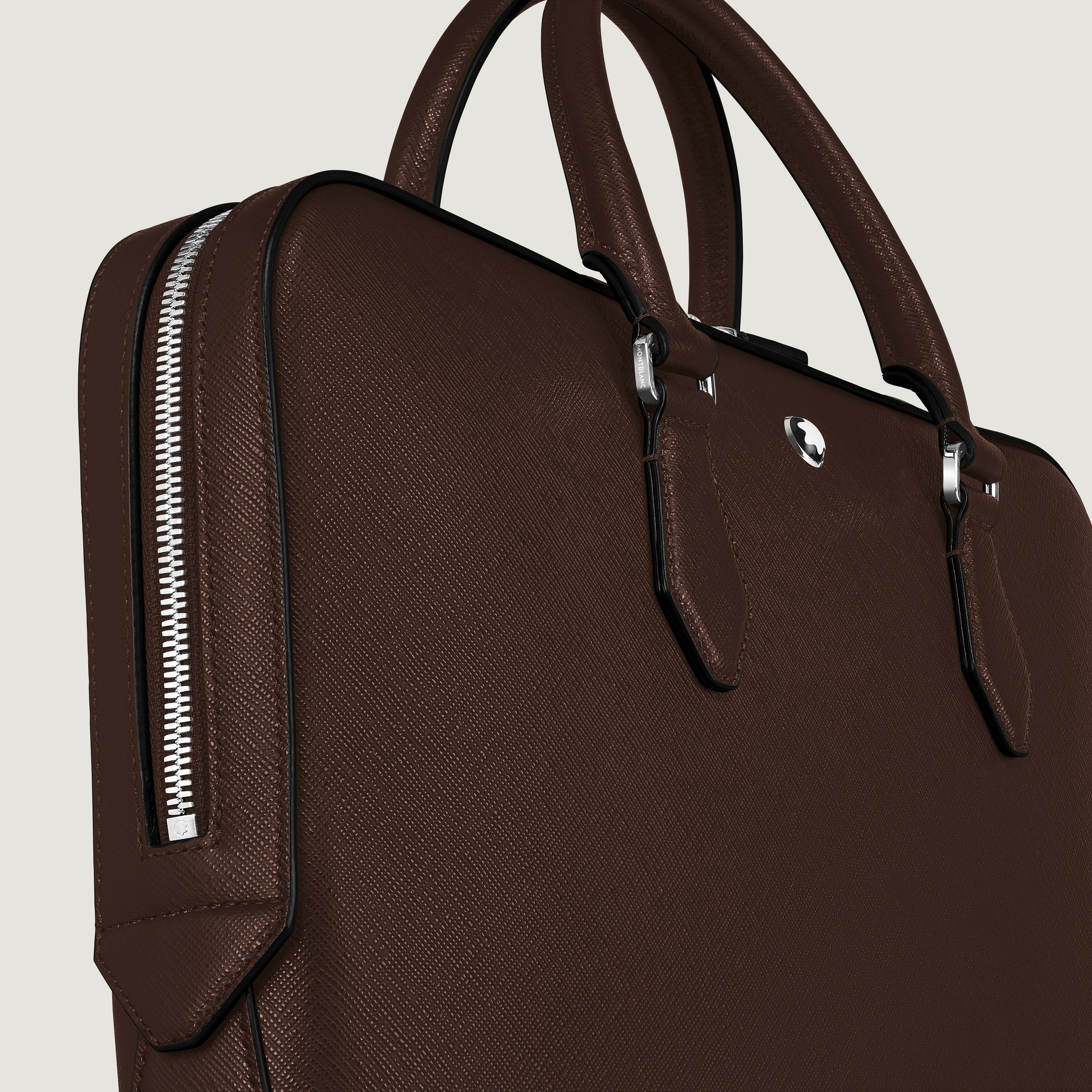 Sartorial Leather Thin Briefcase, Alternate, color, EBONY