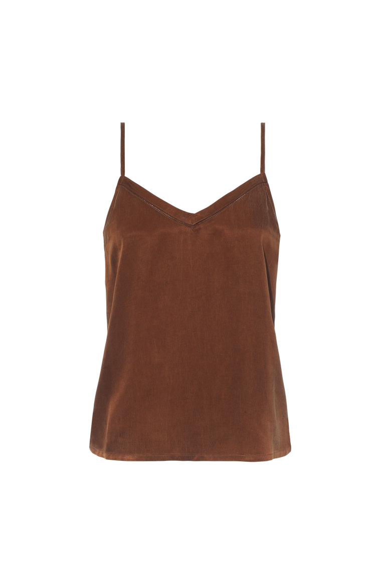 Eco-Luxe Strappy Cami Top, Alternate, color, Cocoa