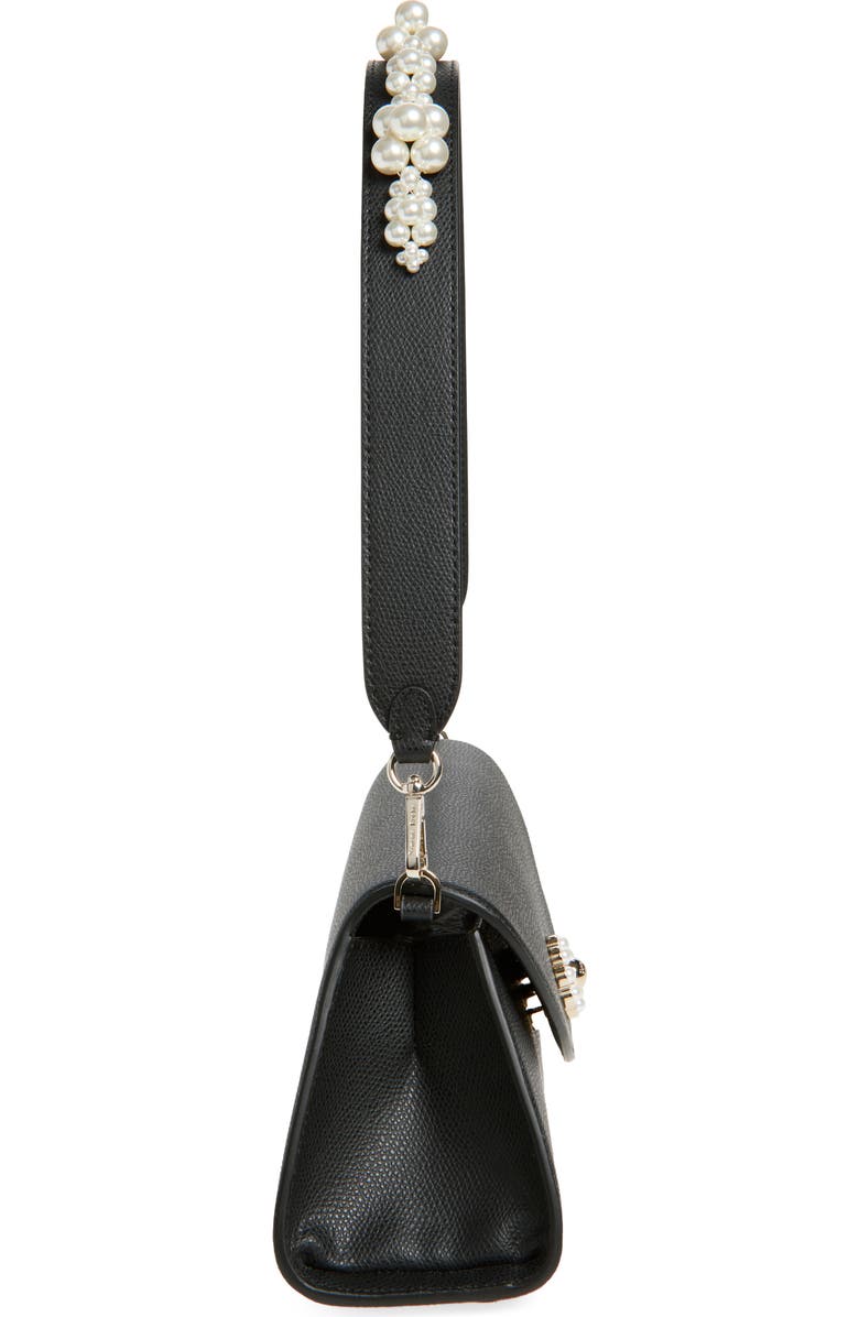 Simone Rocha Pochette Valentine Leather Shoulder Bag, Alternate, color, Black/ Pearl
