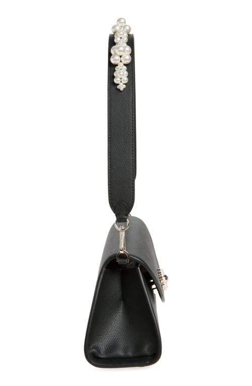 Simone Rocha Pochette Valentine Leather Shoulder Bag In Black/pearl