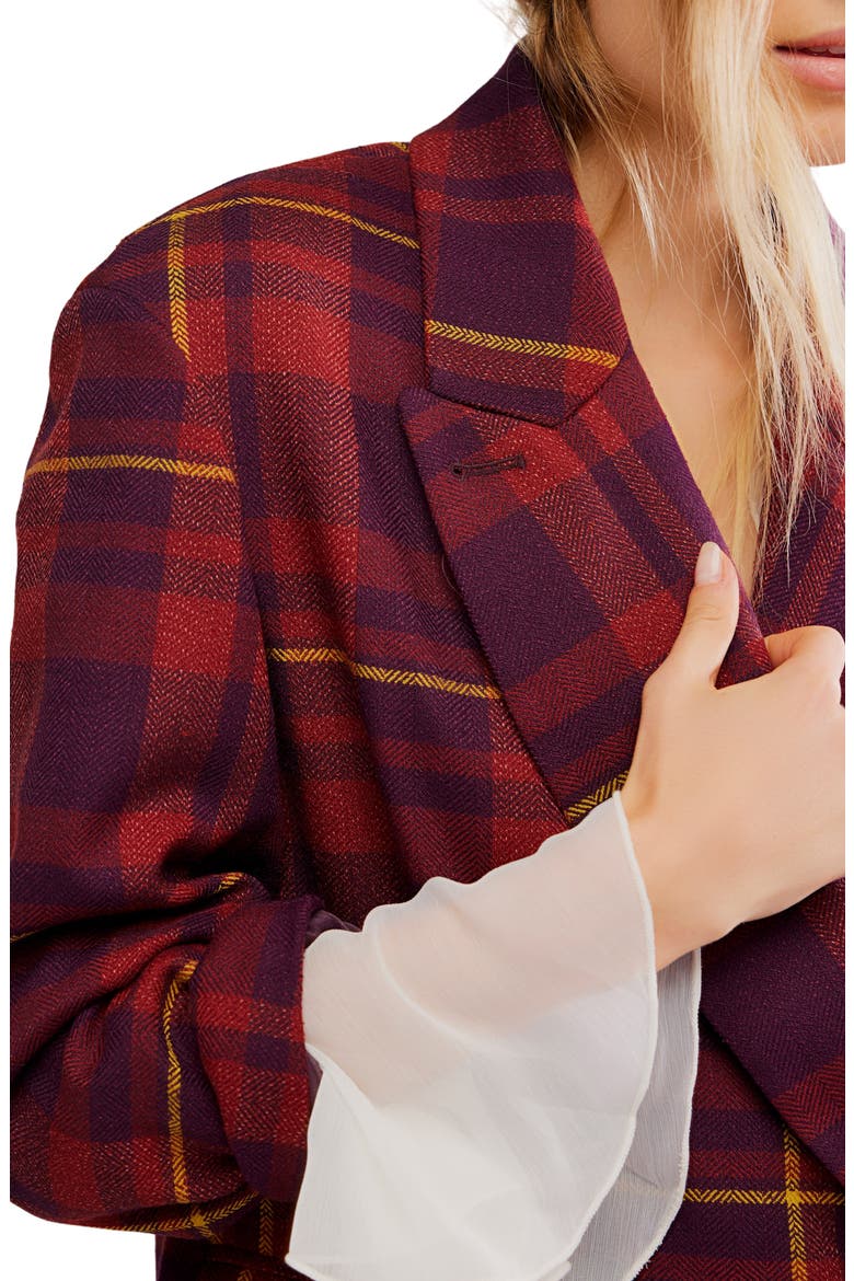 Dean Double Breasted Blazer, Alternate, color, PLUM COMBO