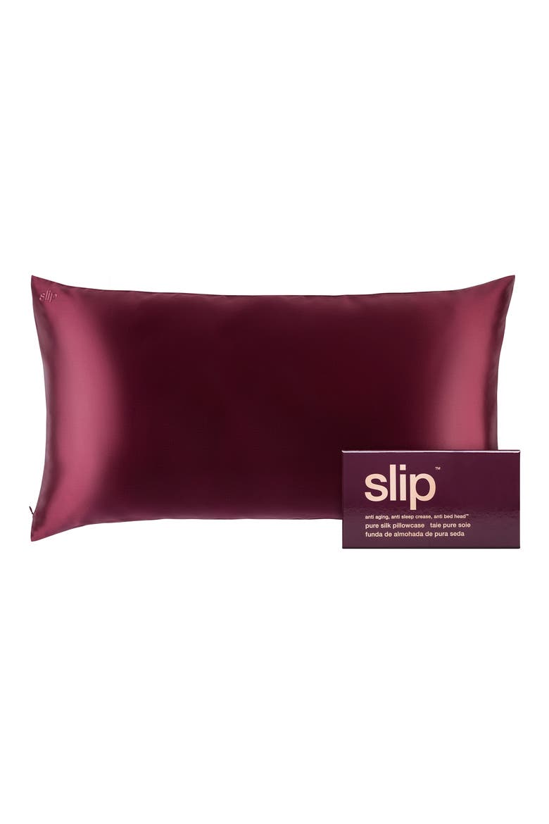 Pure Silk King Pillowcase, Main, color, PLUM