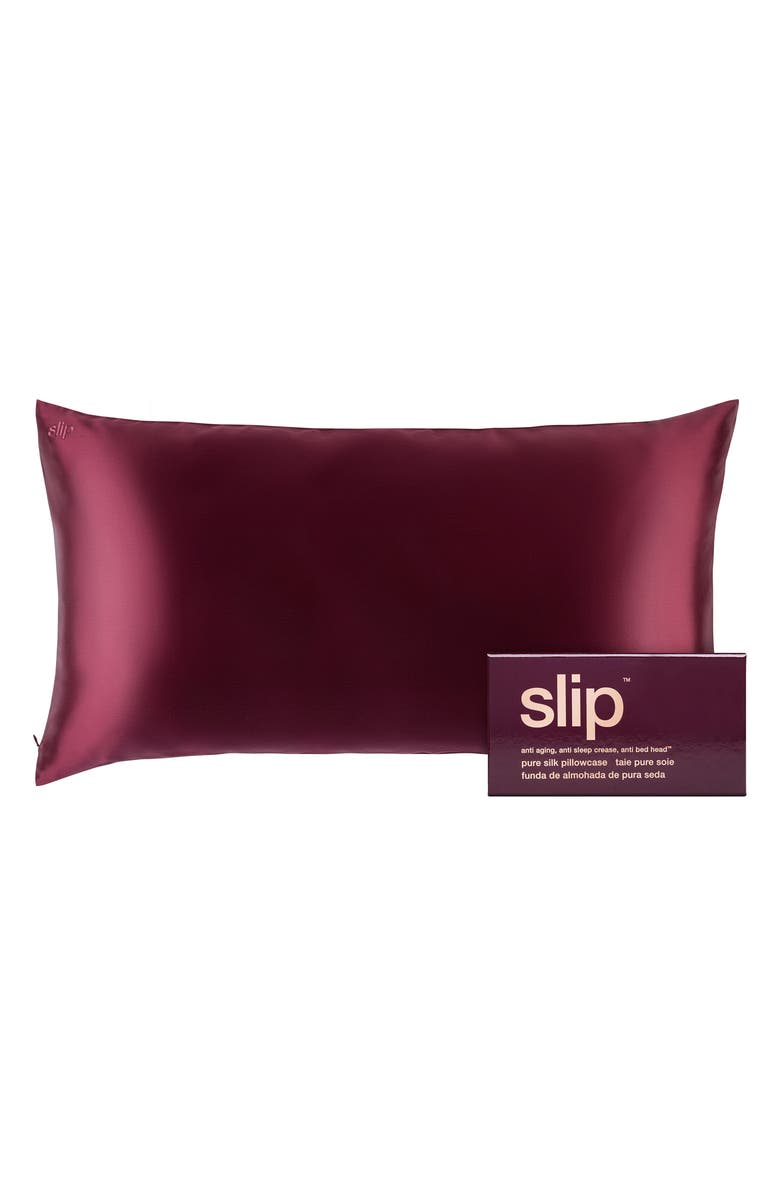 slip Pure Silk King Pillowcase, Main, color, Plum