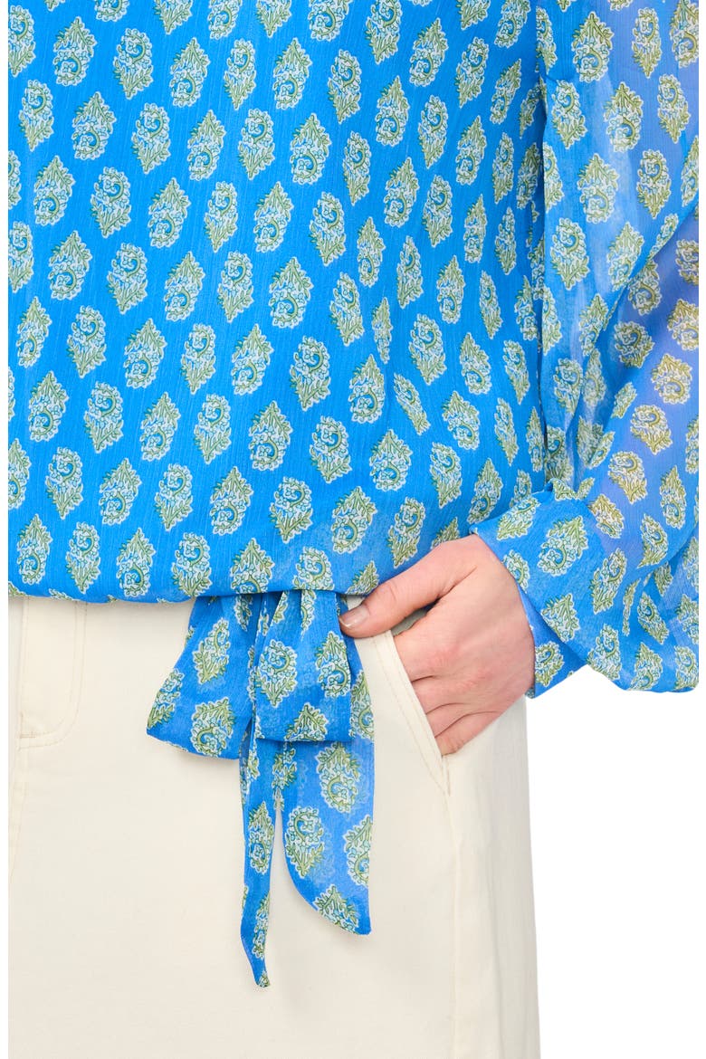 Floral Off the Shoulder Top, Alternate, color, PALACE BLUE