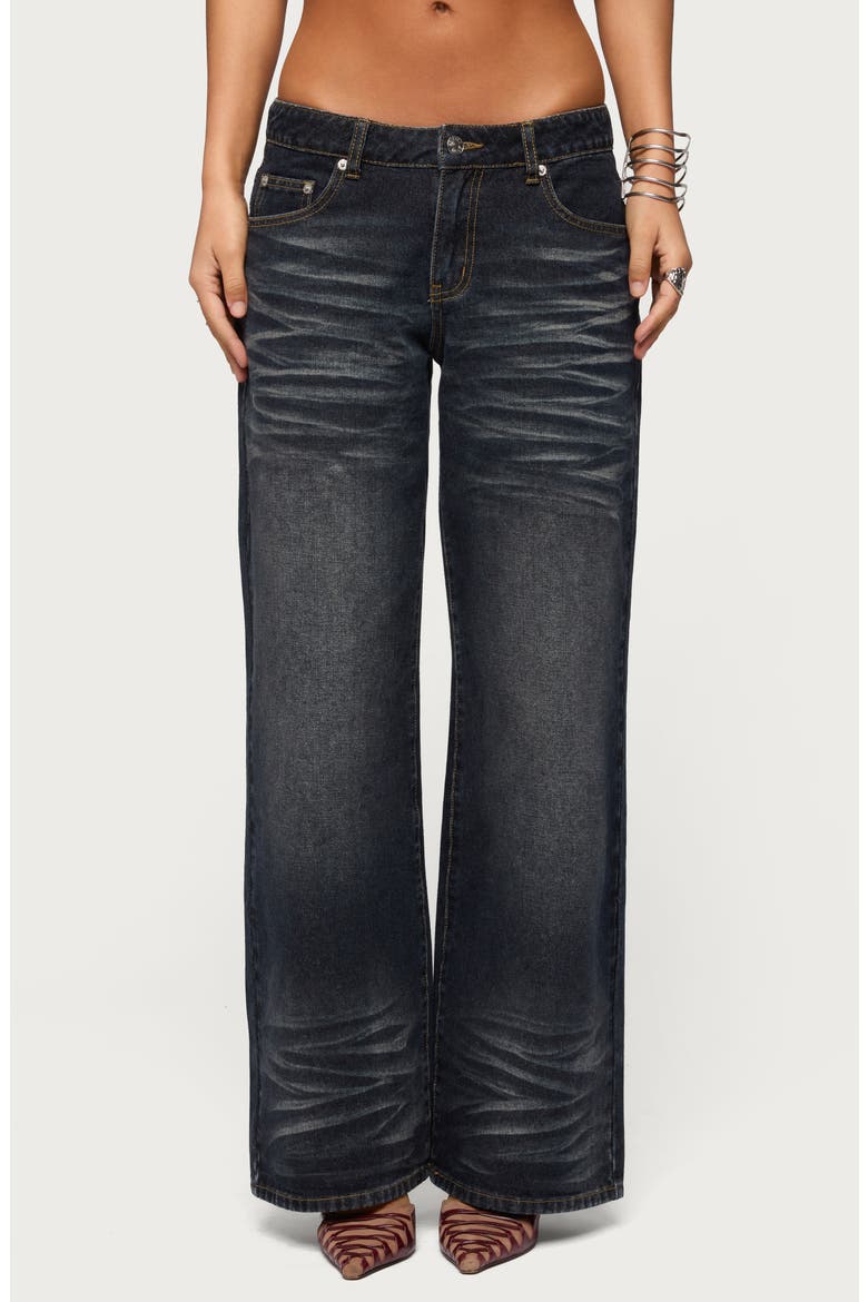 Magda Low Rise Baggy Wide Leg Jeans, Main, color, DARK-BLUE-WASHED