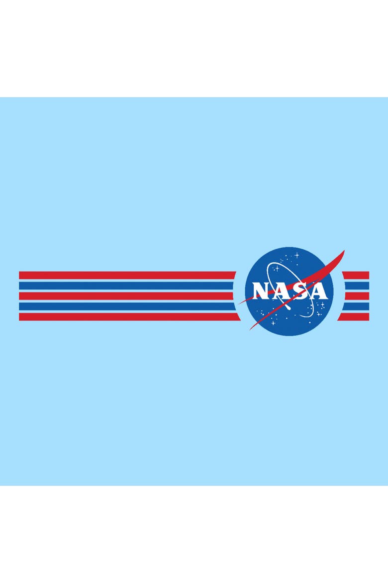 Men's NASA Logo Stripes  Graphic T-Shirt, Alternate, color, Light Blue