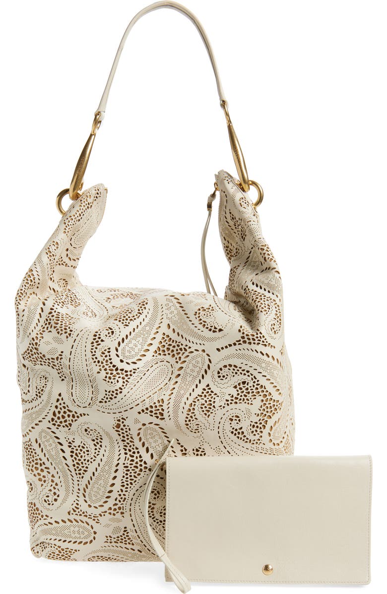 Burberry Large Bridle Leather Hobo Bag, Alternate, color, Soap