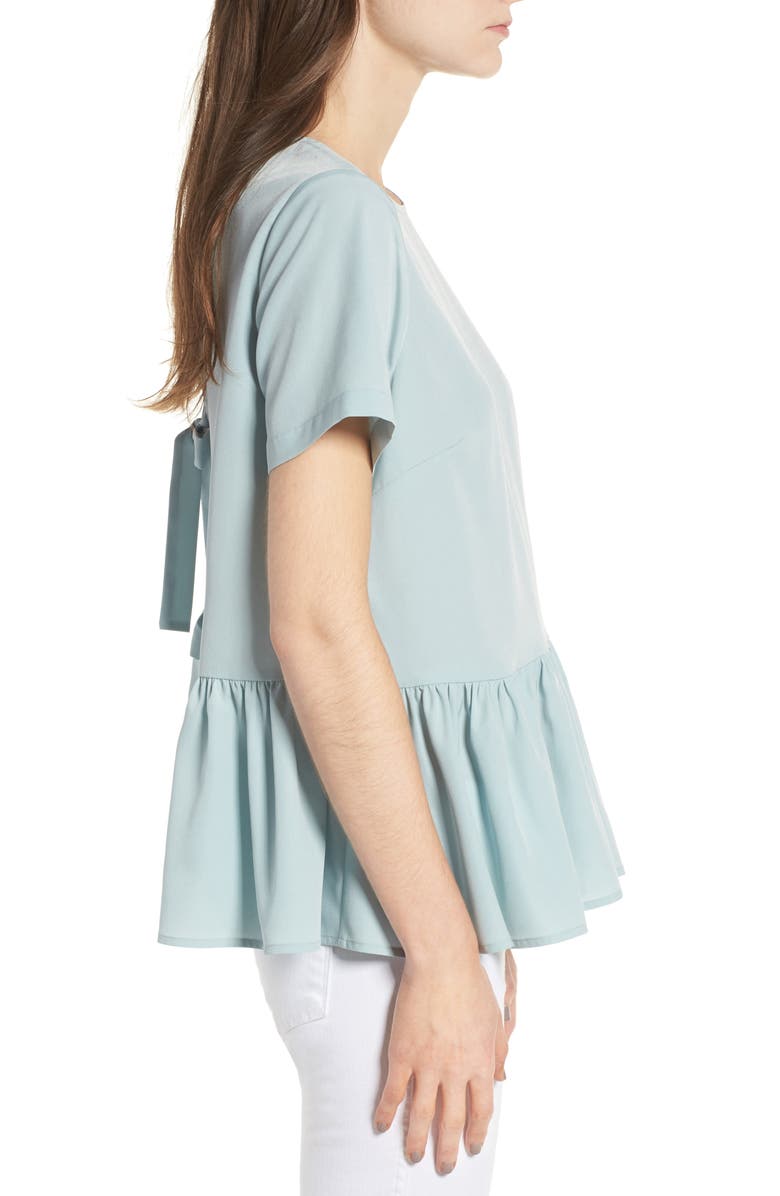 Hinge Tie Back Peplum Top, Alternate, color, 