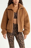 Zella Haven Faux Shearling Zip Front Jacket