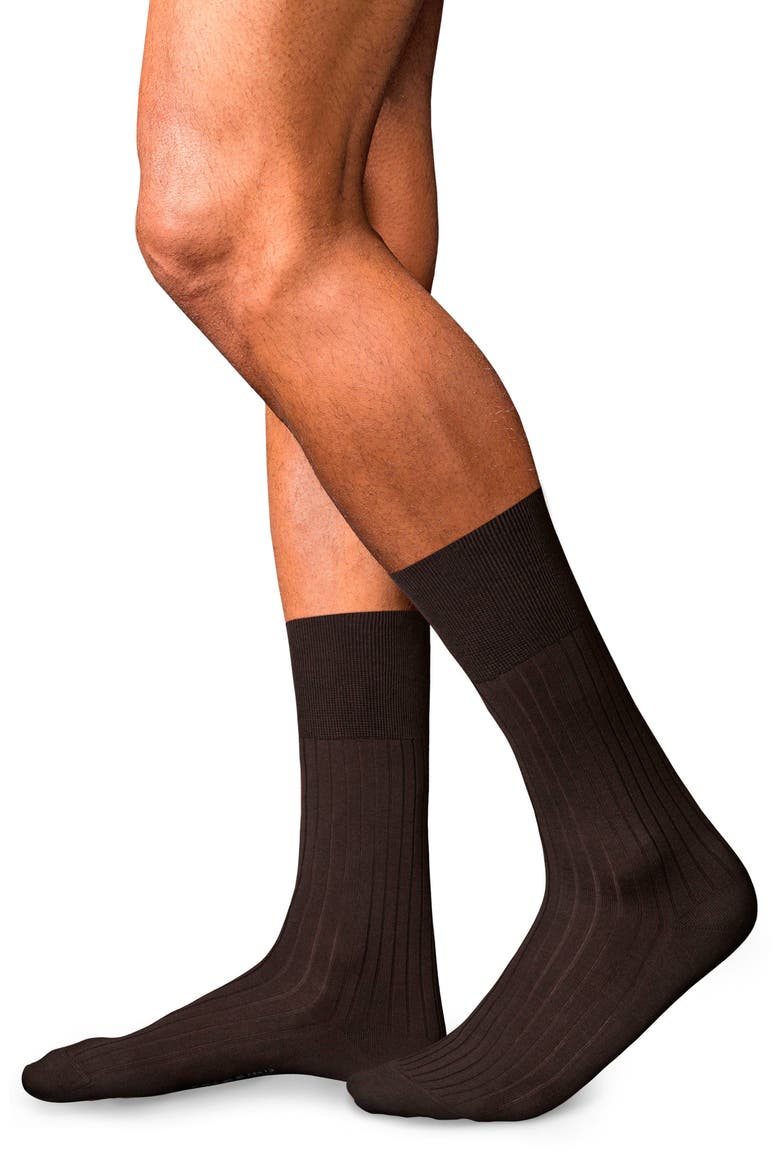 No. 13 Egyptian Cotton Blend Dress Socks, Alternate, color, BROWN