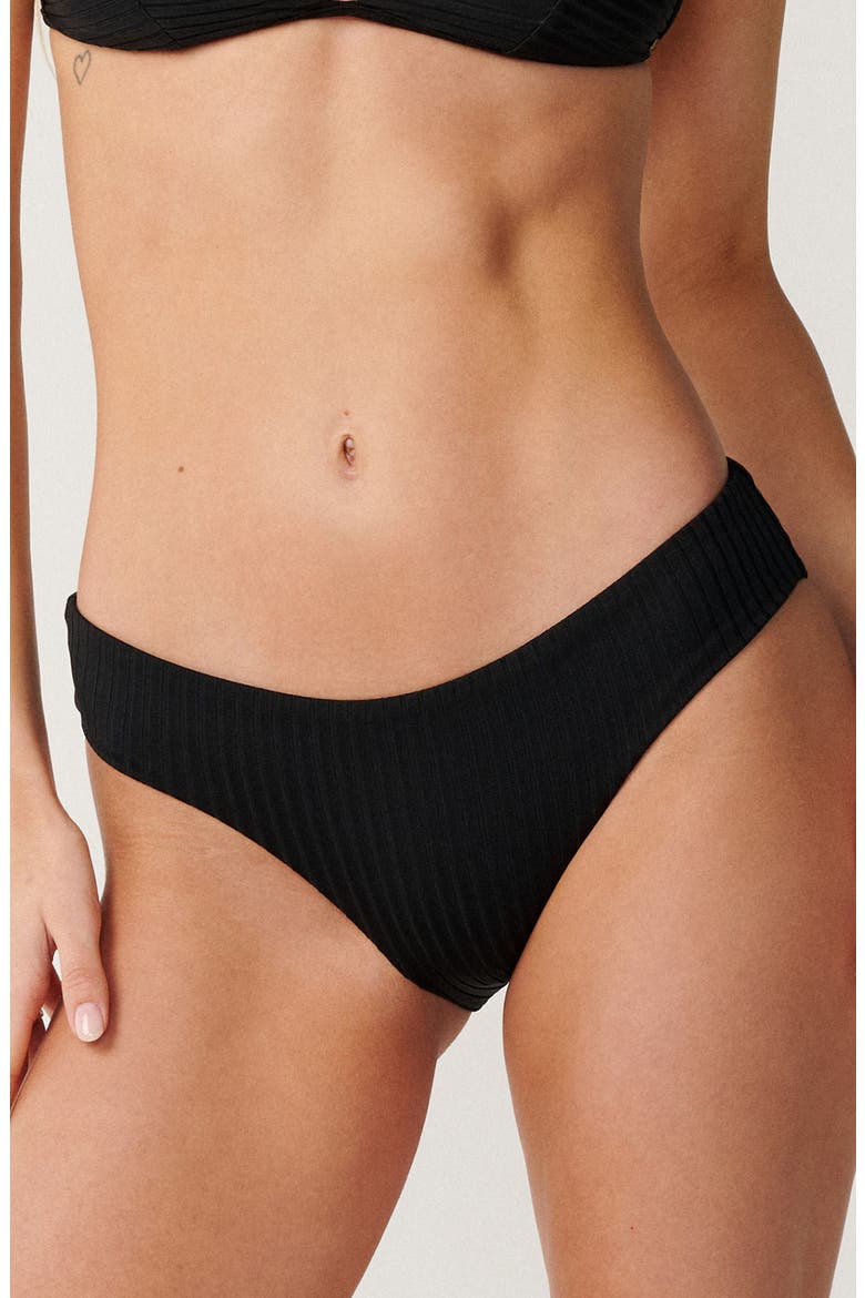 Premium Surf Full Rib Bikini Bottoms, Main, color, BLACK