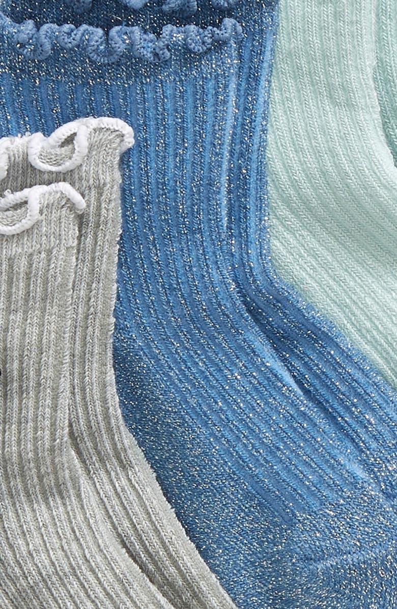 Nordstrom Kids' Assorted 6-Pack Lettuce Edge Ankle Socks, Alternate, color,