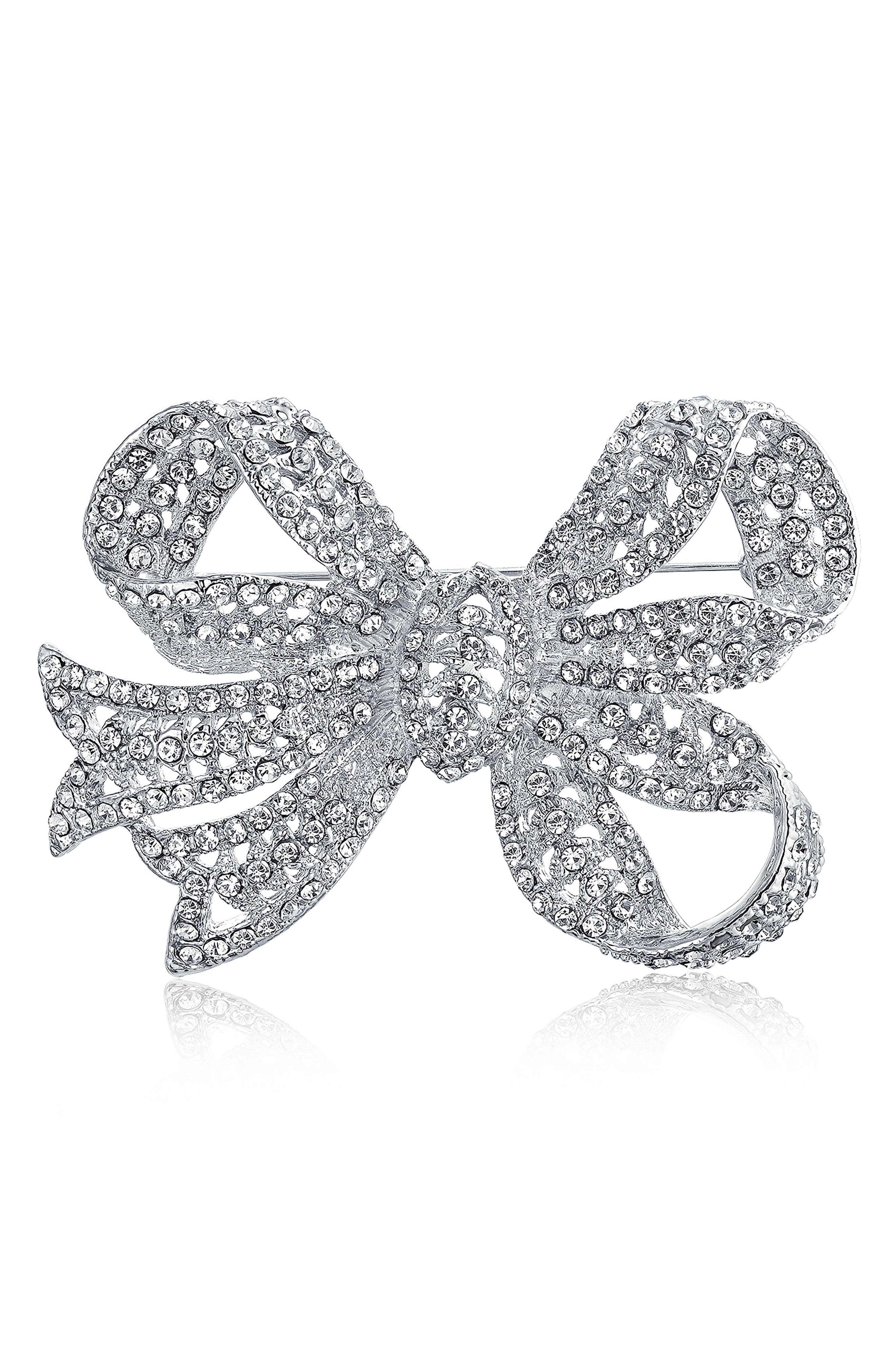 BLING JEWELRY Bow Brooch