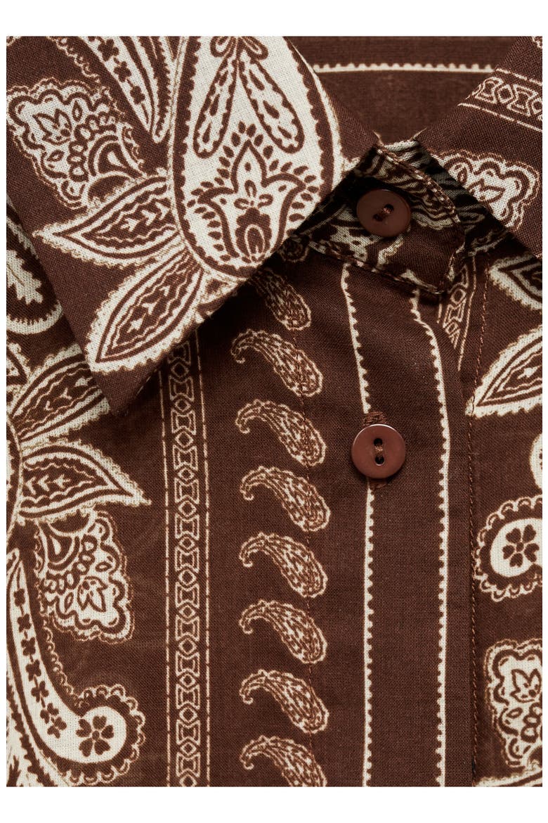 Paisley Cotton Button-Up Shirt, Alternate, color, BROWN