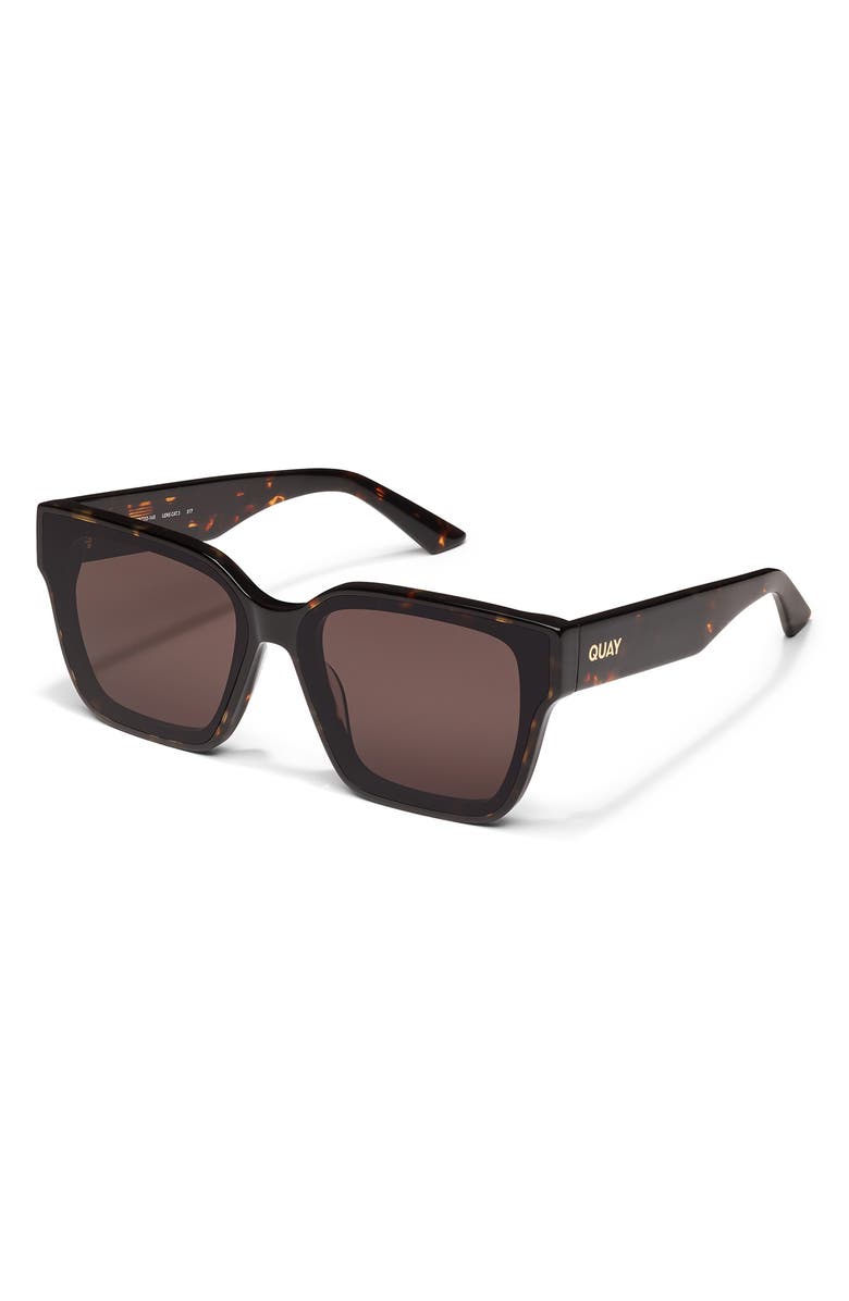 QUAY Drive In 66mm Square Sunglasses, Alternate, color, Dark Tort/ Brown