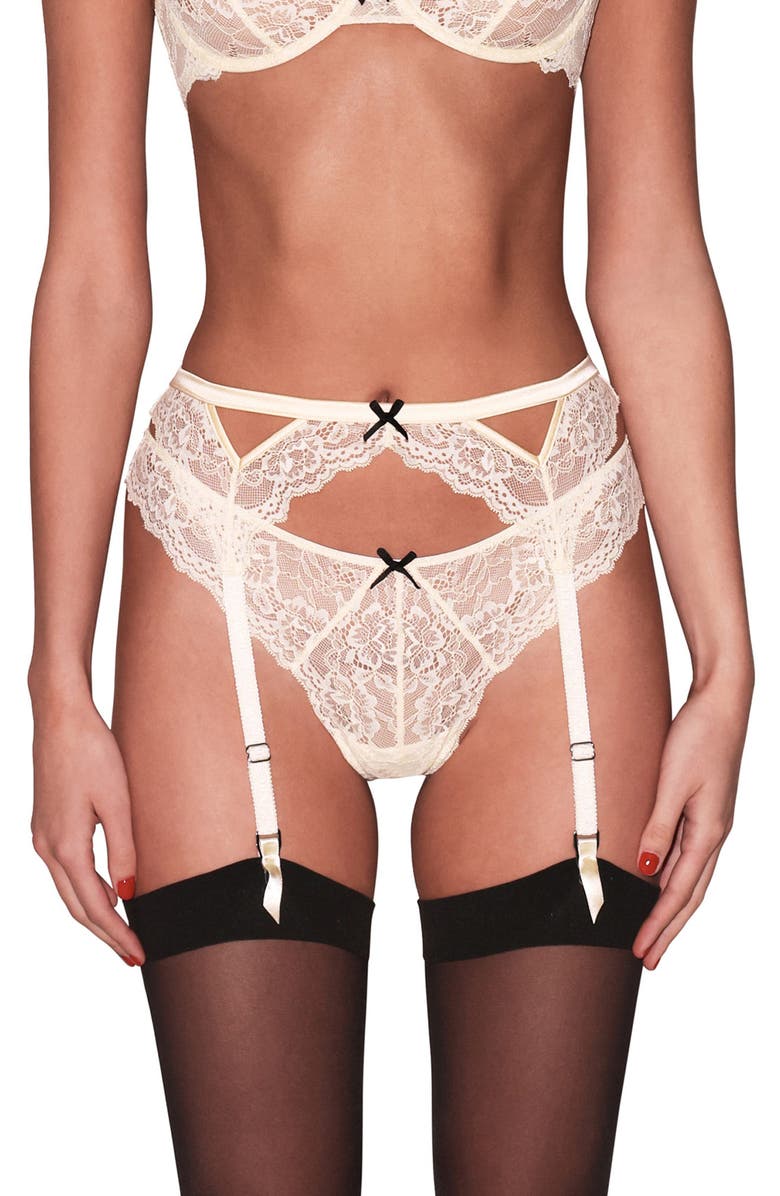 Fleur Du Mal Bianca Lace Cheeky Briefs, Alternate, color, Buttercup