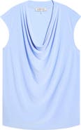 KASPER Cowl Neck Cap Sleeve Top
