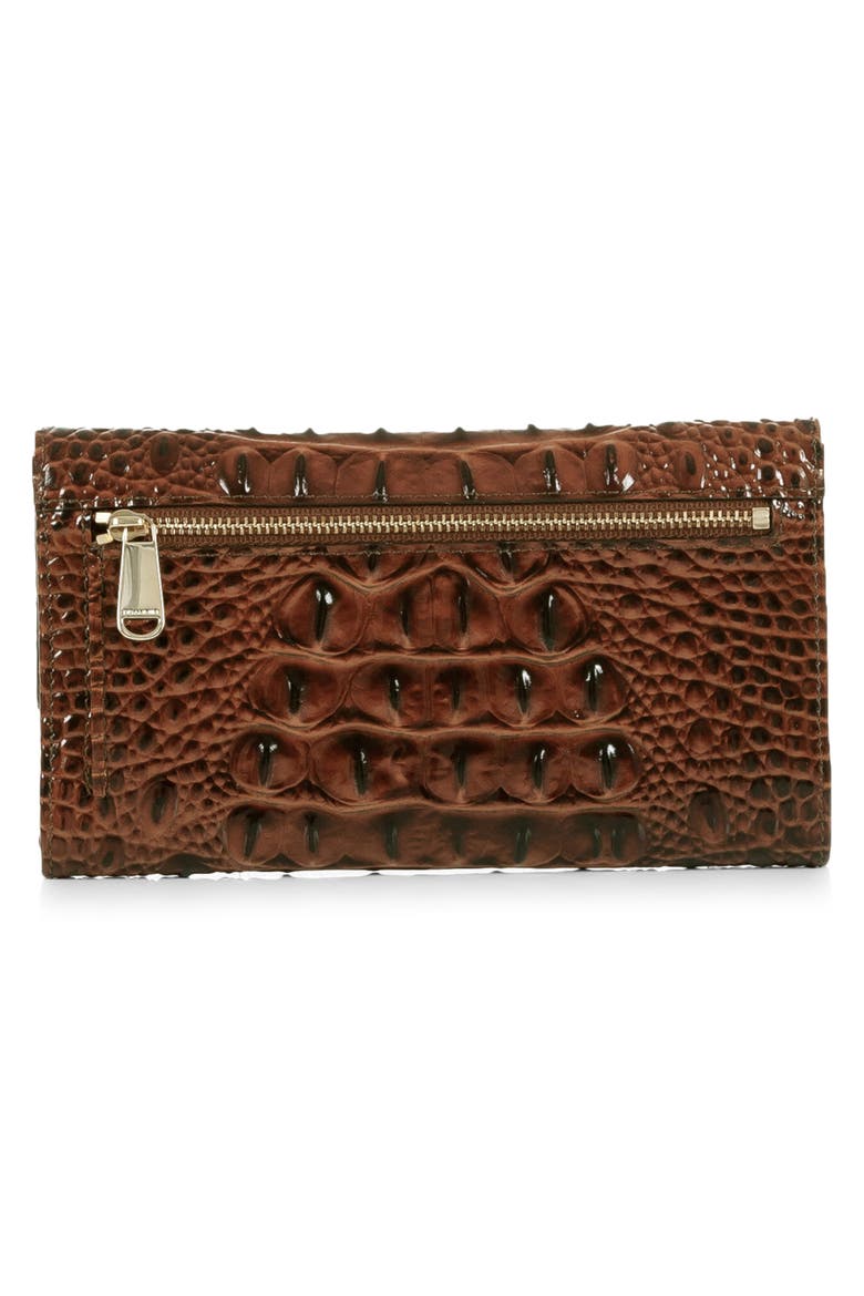 Cordelia Croc Embossed Leather Wallet, Alternate, color, PECAN
